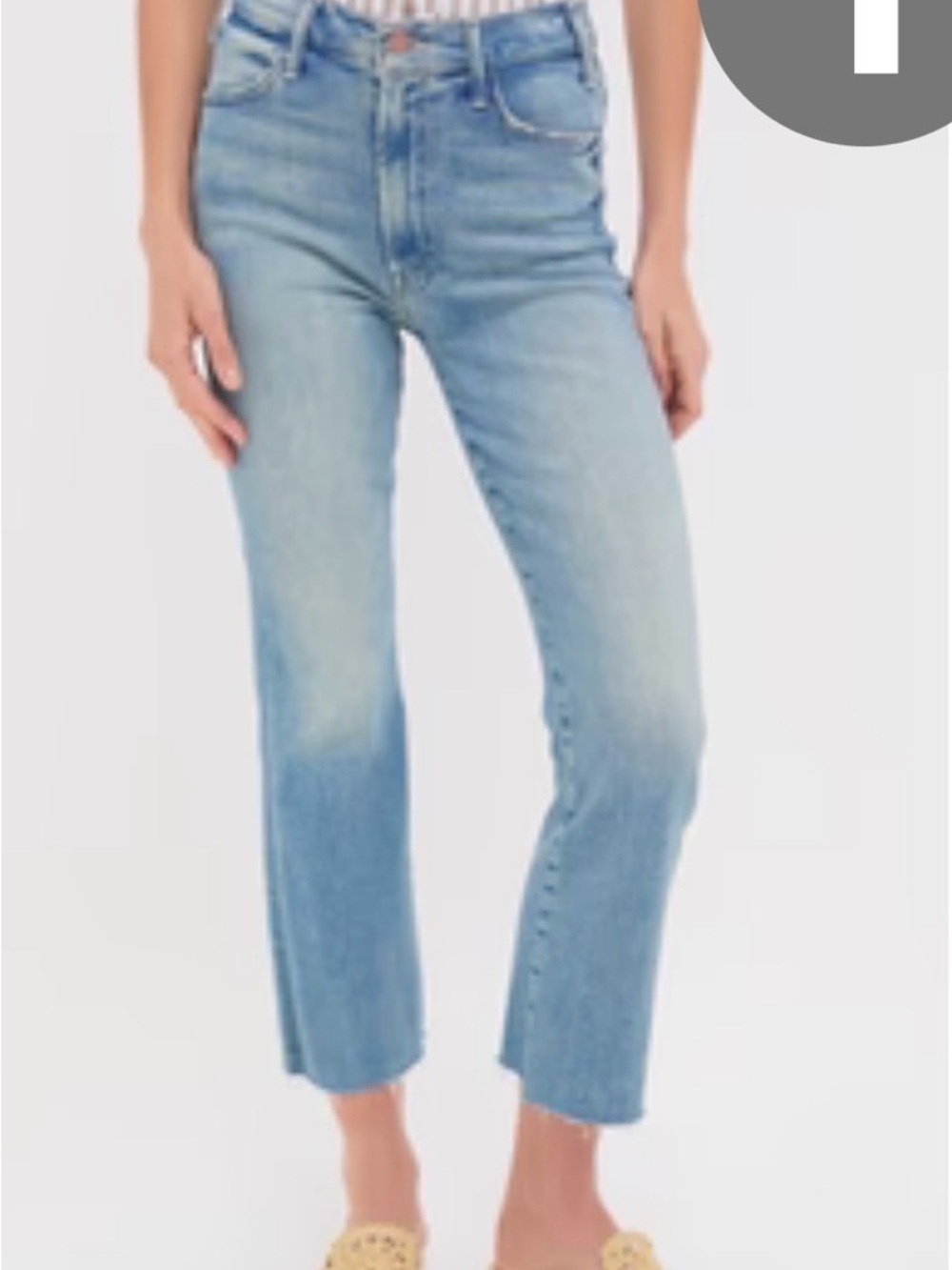 MOTHER Light Blue Cropped Straight Jeans
